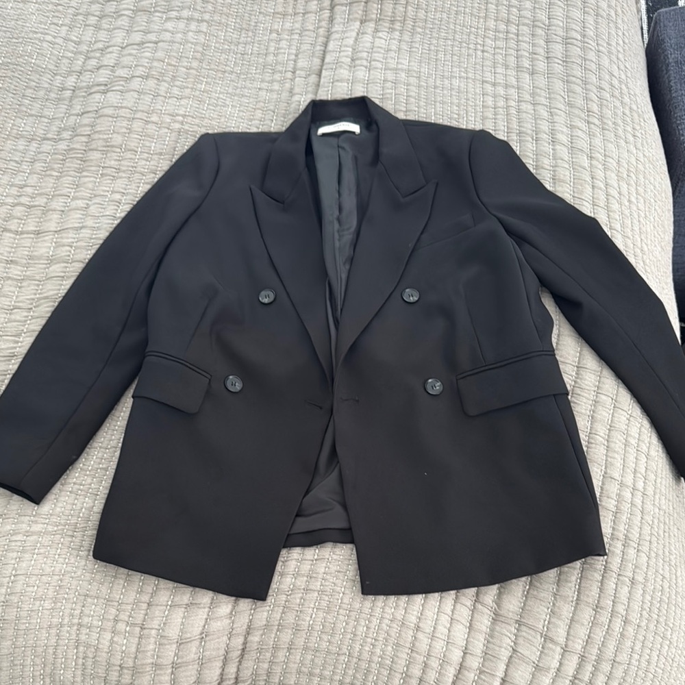Classic Black Double-Breasted Women's Blazer